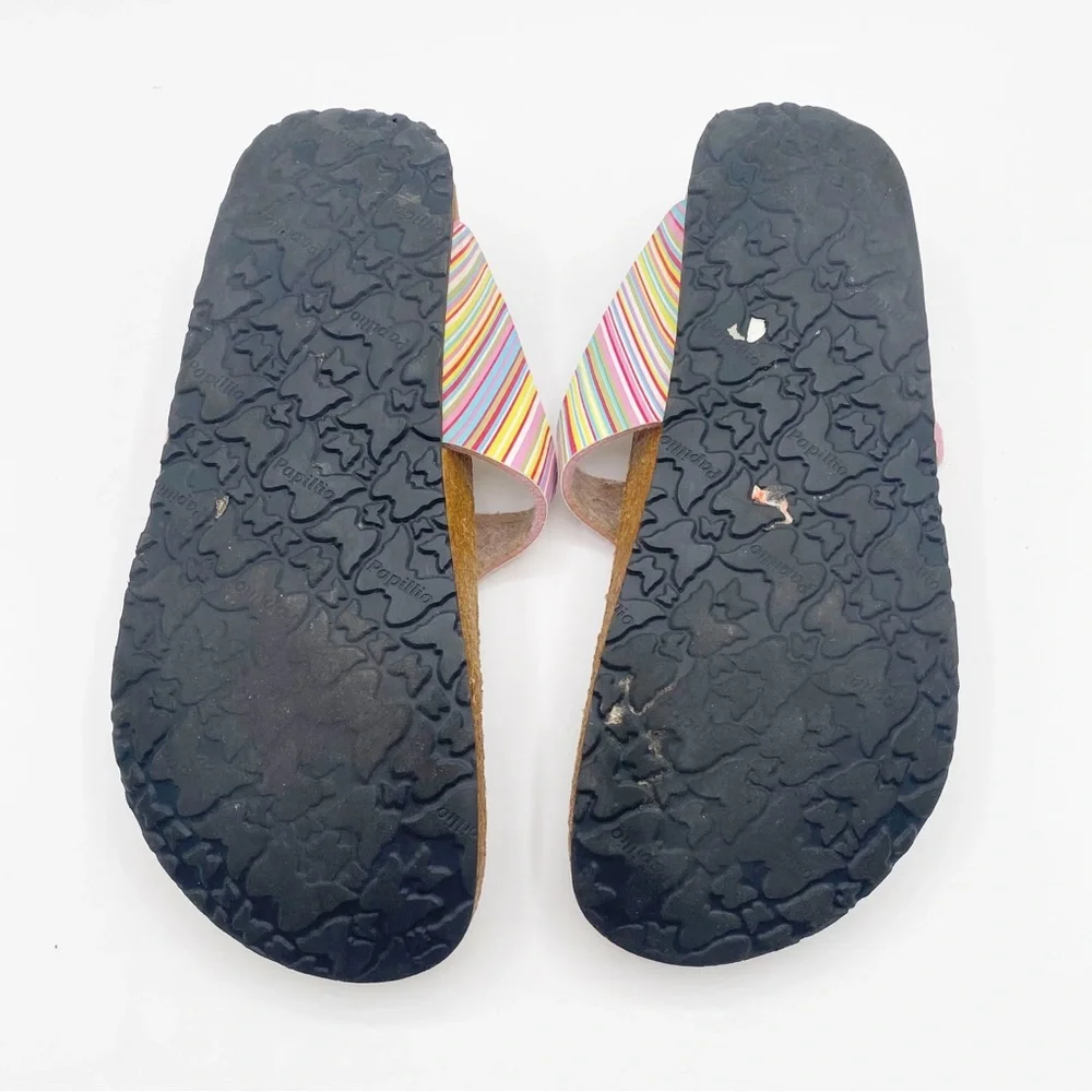 Birkenstock Papillio Pink Yellow Sandals with Cork Footbeds Comfy Casual Sz6-6.5 - Picture 8 of 9